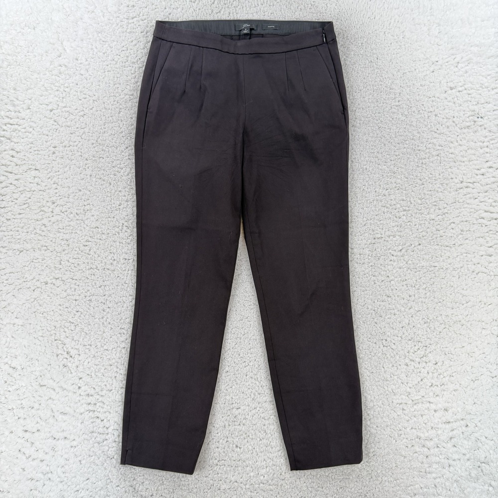 J.Crew Martie Dress Pants Womens 4 Black Twill Slim Tapered Stretch Work Office
